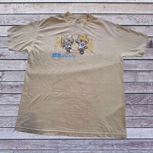 Viz Media Large Kagamine Rin Len‎ T-Shirt Mens Yellow Chibi Vocaloid Anime